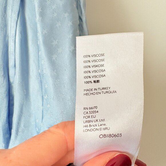 Free People Starstruck Asymmetrical Mini Skirt In Big Sur Blue Metallic Size 2 - Picture 7 of 7